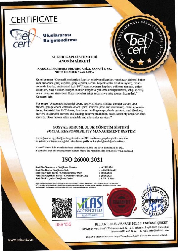 ISO 26000 Sosyal Sorumluluk Yönetim Sistemi sertifika önizlemesi