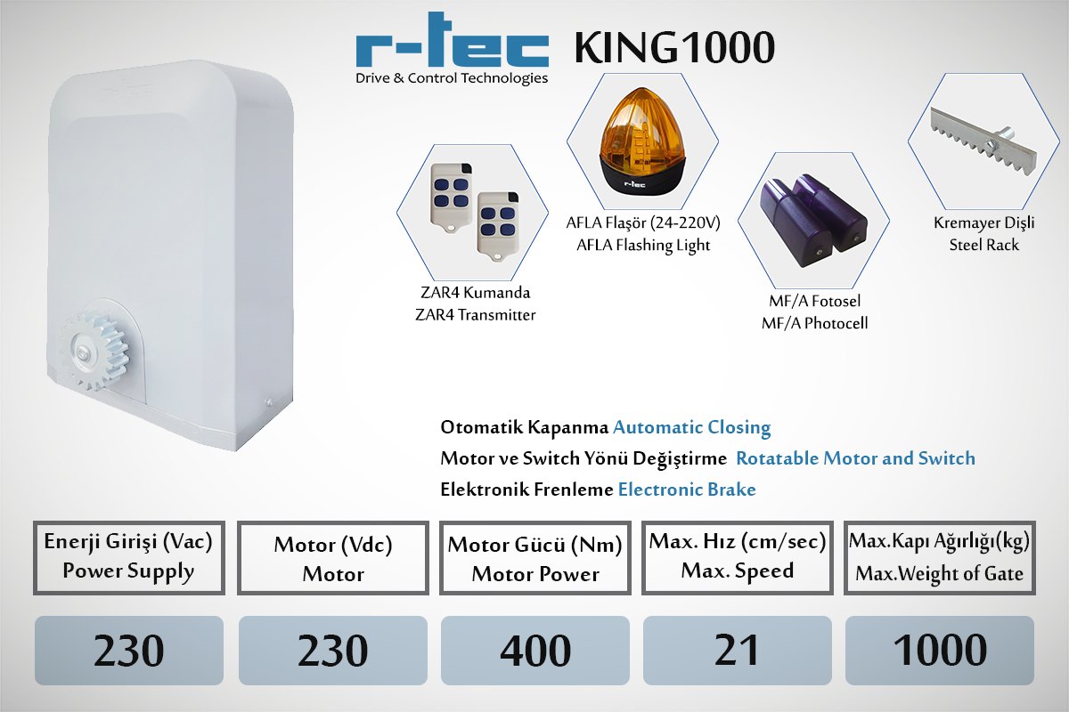 r-tec KING 1000 (220 V Yana Kayar)