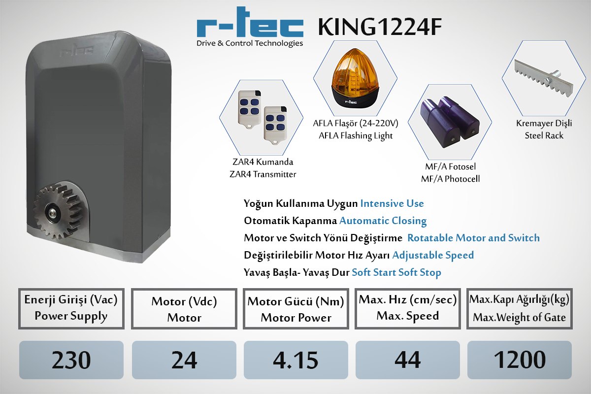 r-tec KING 1224F (24 V Yana Kayar)