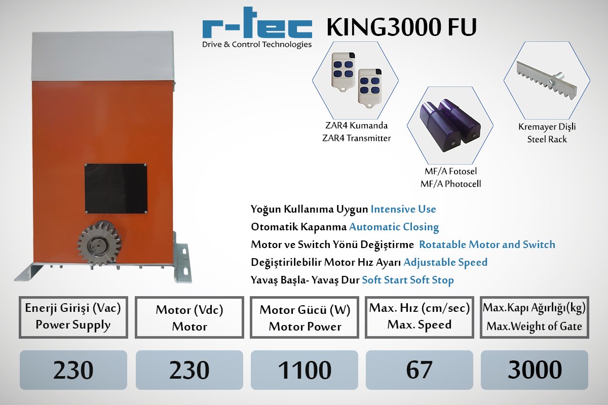 r-tec KING 3000 FU (220 V Yana Kayar)
