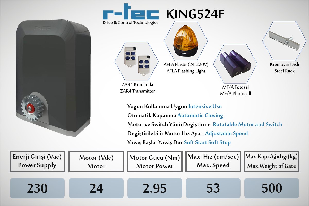 r-tec KING 524F (24 V Yana Kayar)